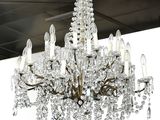 a large crystal chandelier hanging from the ceiling
