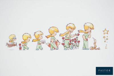 un dessin représentant un groupe d'enfants jouant avec des fleurs