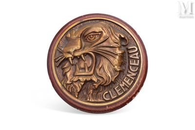 une image représentant une pièce de monnaie en bronze ornée d'une tête de lion