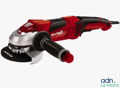 a red and black electric polisher on a white background