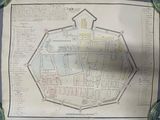 une vieille carte de la ville de Londres accompagnée d'un plan du quartier