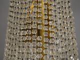 a close up view of a chandelier made of glass beads