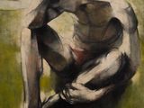 une image représentant un tableau où l'on voit un homme assis par terre