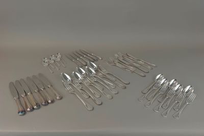 a lot of forks and spoons sitting on a table