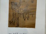 a drawing of a man and a woman sitting at a table