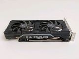 a close up of a video card on a white surface