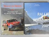 two books on the same page of a rally car