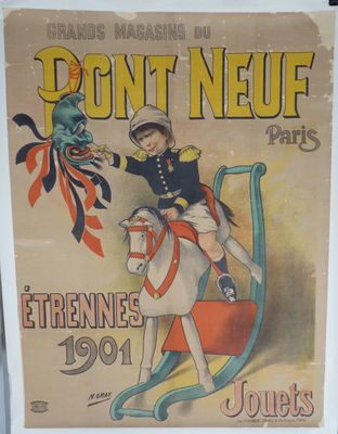 affiche représentant un garçon à cheval, avec un dragon sur le dos