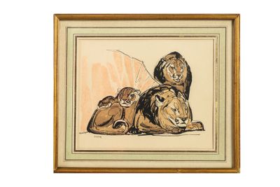une image représentant un dessin d'un chien couché par terre