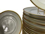 a lot of plates stacked on top of each other