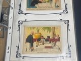 two pictures of a man and a woman sitting at a table