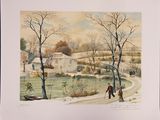 a picture of a painting of a winter scene