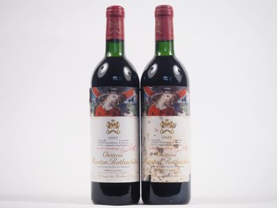 deux bouteilles de vin rouge posées l'une à côté de l'autre sur une surface blanche