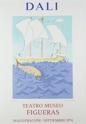 une image représentant une affiche d'un bateau flottant sur l'eau
