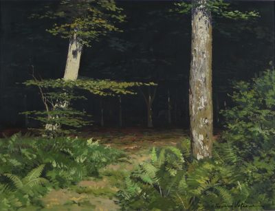 Fernand VETCOUR (1908–2001), Huile sur panneau, Sous-bois om… - Photo 1