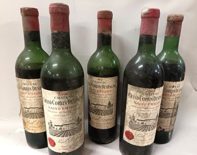 5 bt château Grand Corbin d'Espagne 1959 St Emilion (3 nivea…
