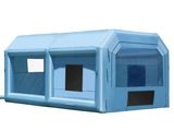 an inflatable blue tent with windows on a white background