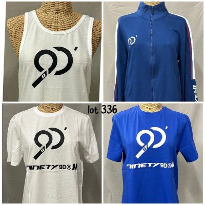 a group of four t shirts with different logos on them