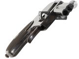 a close up of a gun on a white background
