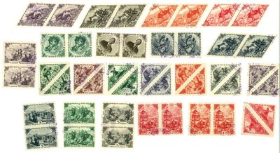 an image of a collection of stamps with different designs on them