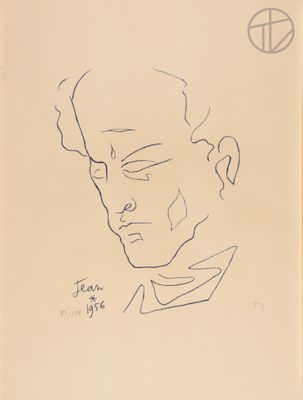 an image of a drawing of a man ' s face on a piece of paper