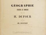 a black and white photo of an old book with a title