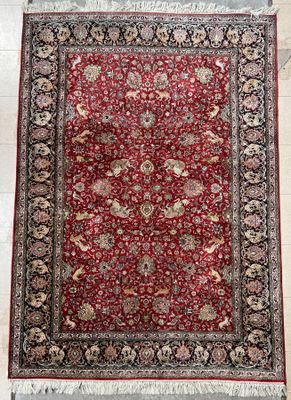Tapis Kachan (chaine et trame en coton, velours en laine), c…
