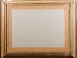 an image of a painting of a brown frame with a white background
