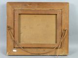 an old picture frame with a rope hanging from it ' s side