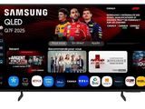 the samsung qled smart tv is shown with a variety of apps