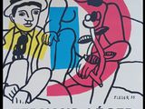 french poster for the festival of the international music festival of france, featuring a woman and a man with a guitar
