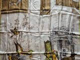 a scarf with a picture of a cat and a dog on it