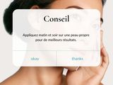 the woman is holding her face in front of her face with the words conseil on it