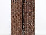 pair of wicker vases on a white background with a white background