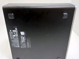 a black laptop computer sitting on a white surface