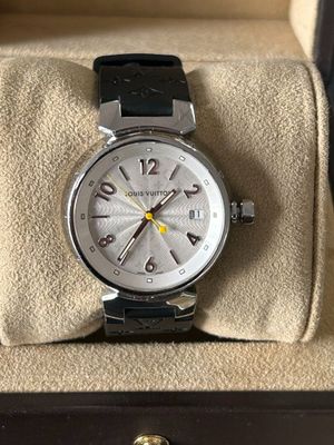 LOUIS VUITTON Montre de dame modèle "Tambour". Boitier en acier, cadra - Photo 1