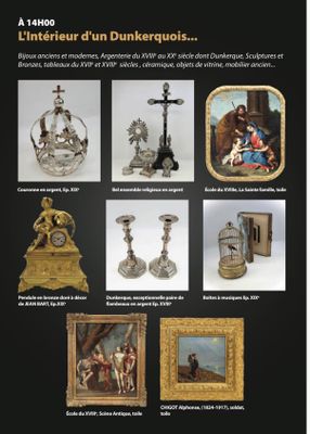 une photo d'une affiche sur laquelle figurent des images d'objets anciens