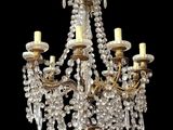 une image représentant un lustre auquel sont suspendues des gouttes de cristal