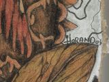 a drawing of a woman with a flower in her hair