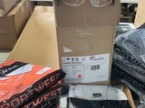 a box with a helmet, glasses, and other items on it