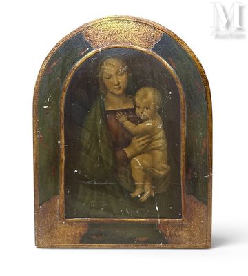 une image d'une peinture représentant une femme tenant un bébé