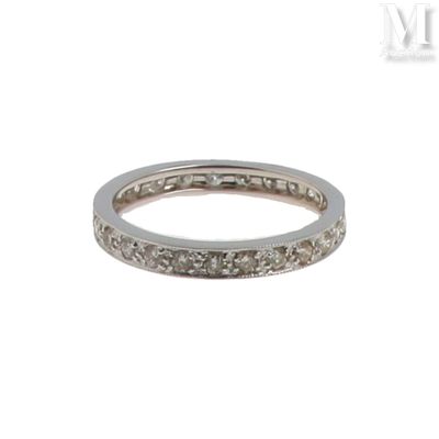 Alliance américaine Alliance américaine en or gris 18K (750°… - Photo 1