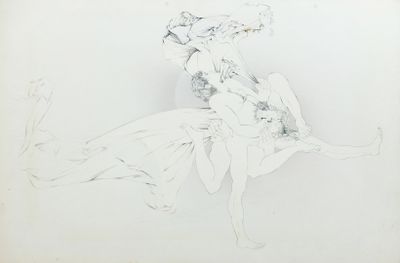 Didier MOREAU (1920-1987), "Composition", dessin à l'encre s…