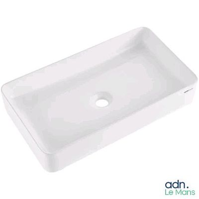 a close up of a white bathroom sink on a white background