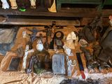 a lot of religious items on a table