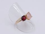 pink tourmaline and garnett quartz ring