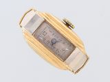 cartier an 18ct gold and diamond set rectangular wristwatch