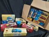 a box full of toys that are sitting on a table