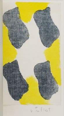 an image of a picture of a yellow and grey painting