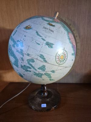 a light that is on a globe on a table